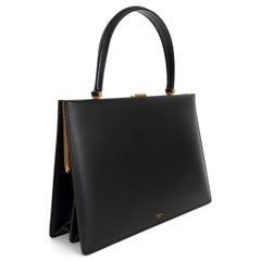 CELINE black Box leather 2017 CLASP MEDIUM TOP HANDLE Bag