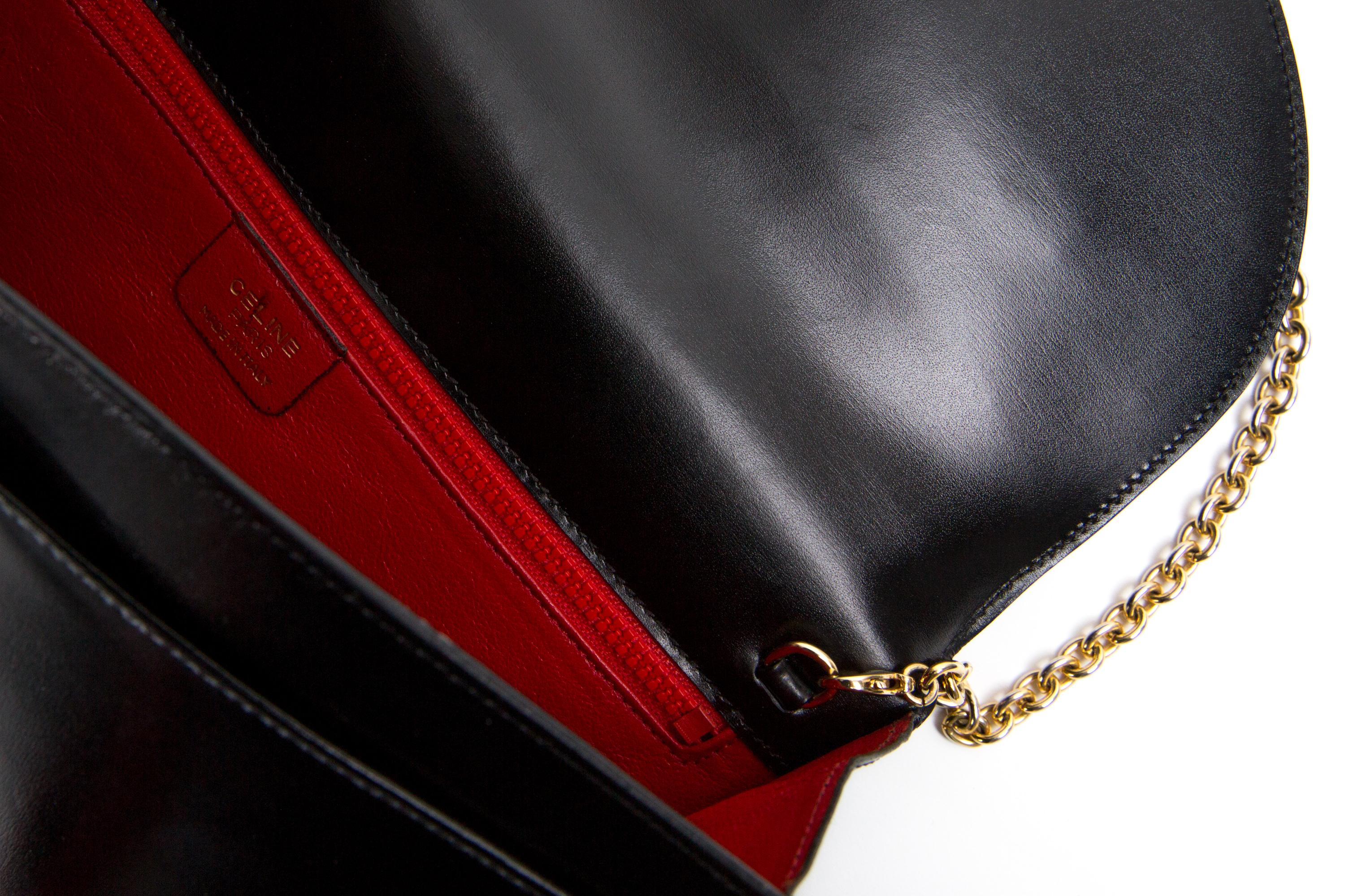 Women's Celine Black Box Leather Shoulder Bag