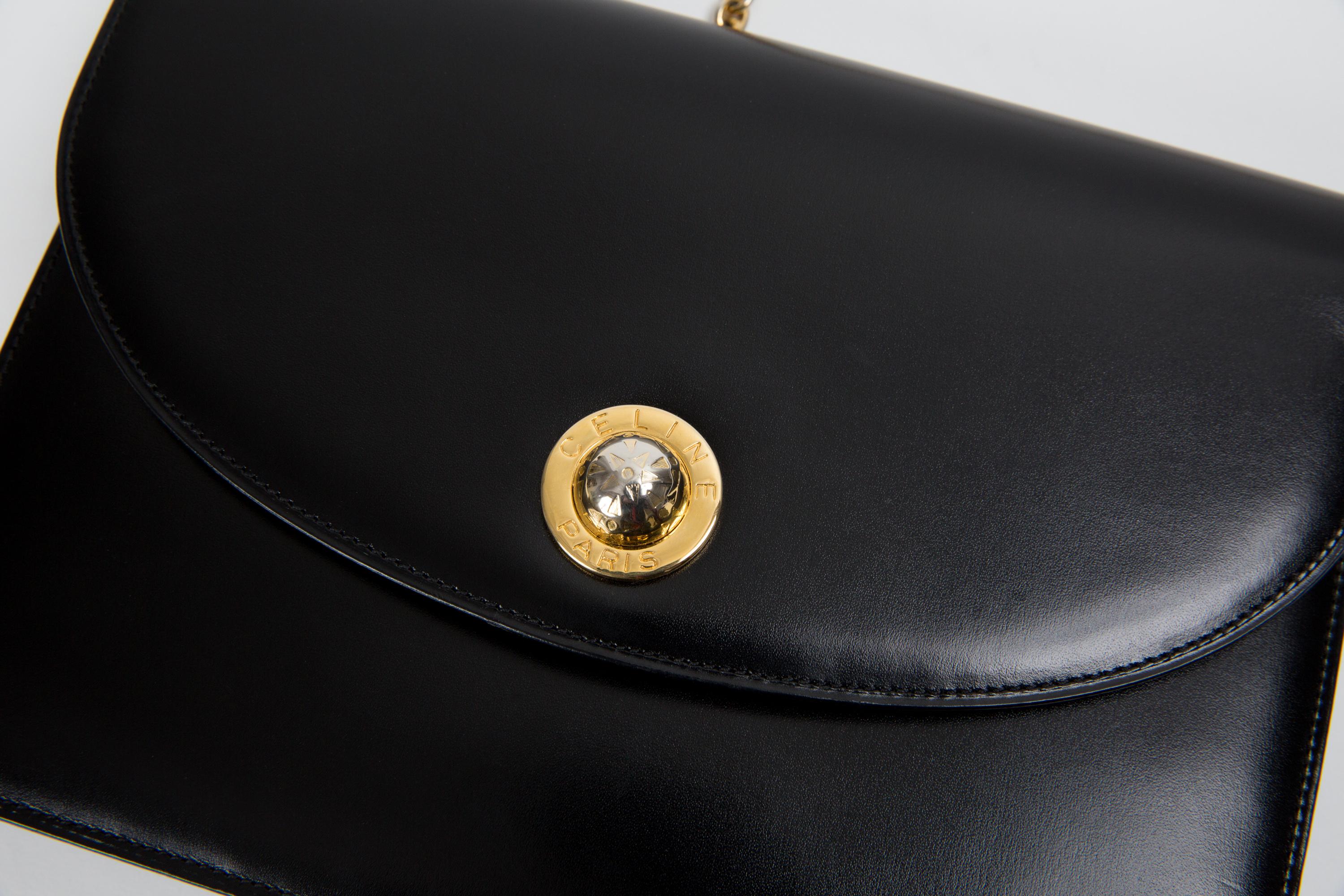 Celine Black Box Leather Shoulder Bag 1