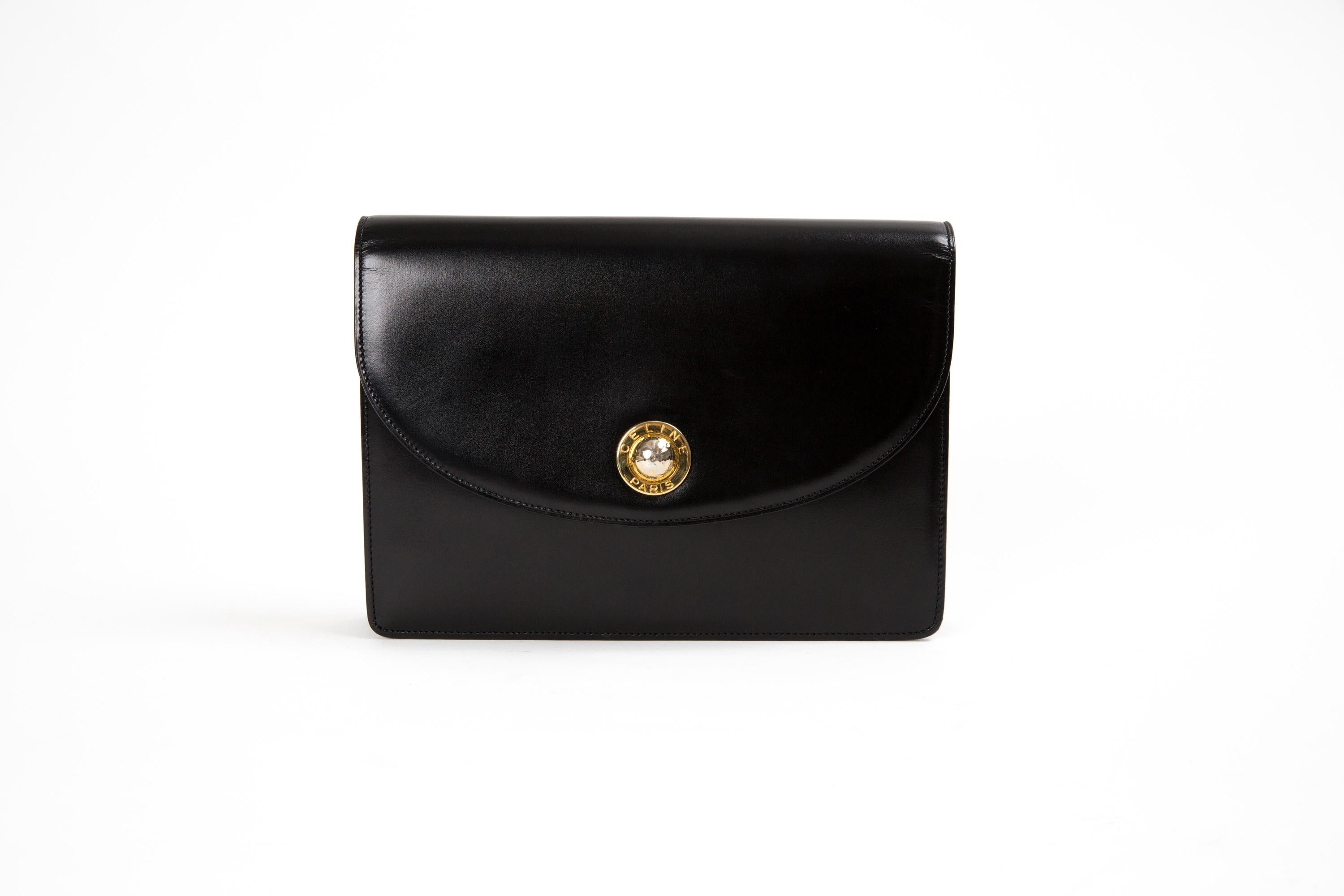Celine Black Box Leather Shoulder Bag 2