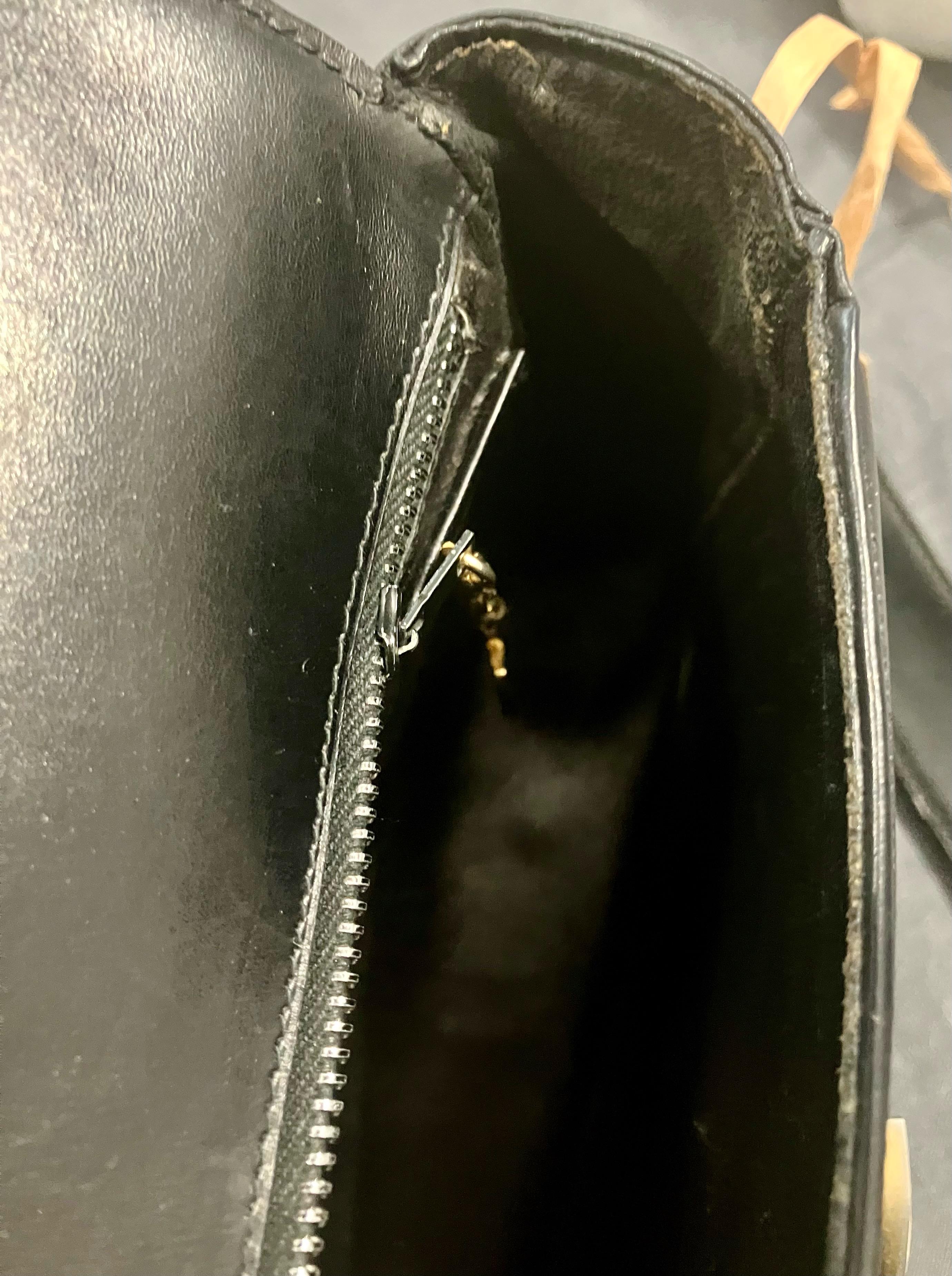 Bolso bandolera de piel caja negra Celine en venta 4