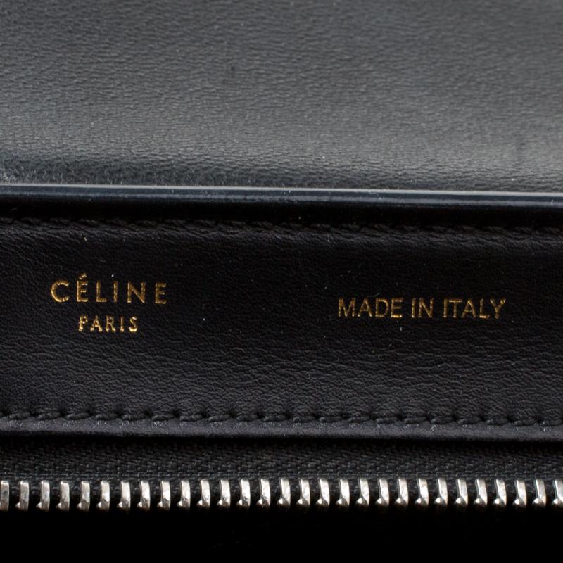 Celine Black/Brown Calf Hair and Leather Medium Trapeze Top Handle Bag 2