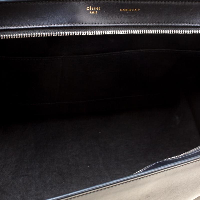 Celine Black/Brown Calf Hair and Leather Medium Trapeze Top Handle Bag 3