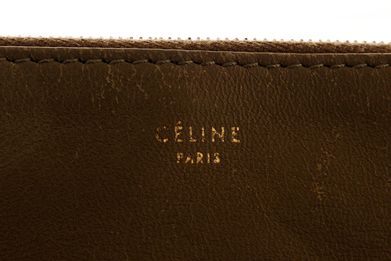 Celine Black Brown Leather Clutch Wallet with leather, gold-tone hardware For Sale 1