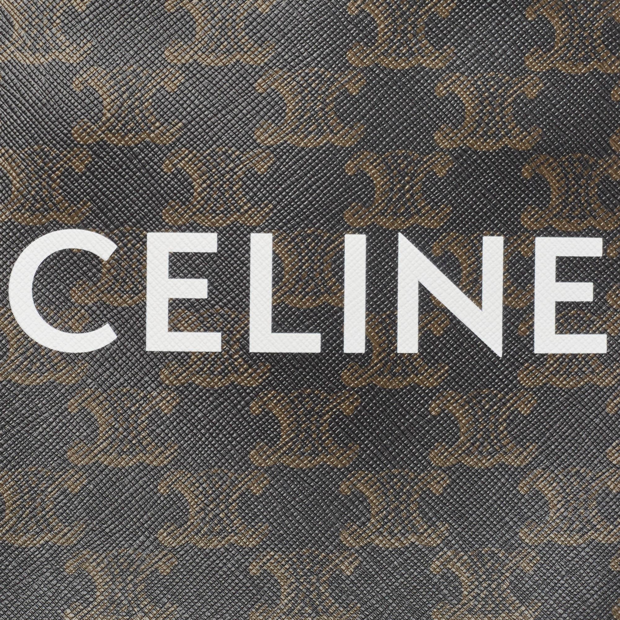 Celine Black/Brown Triomphe Coated Canvas and Leather Mini Vertical Cabas Tote 6