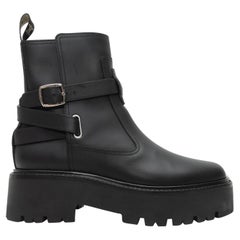 Celine Black Bulky Jodphur Leather Ankle Boots