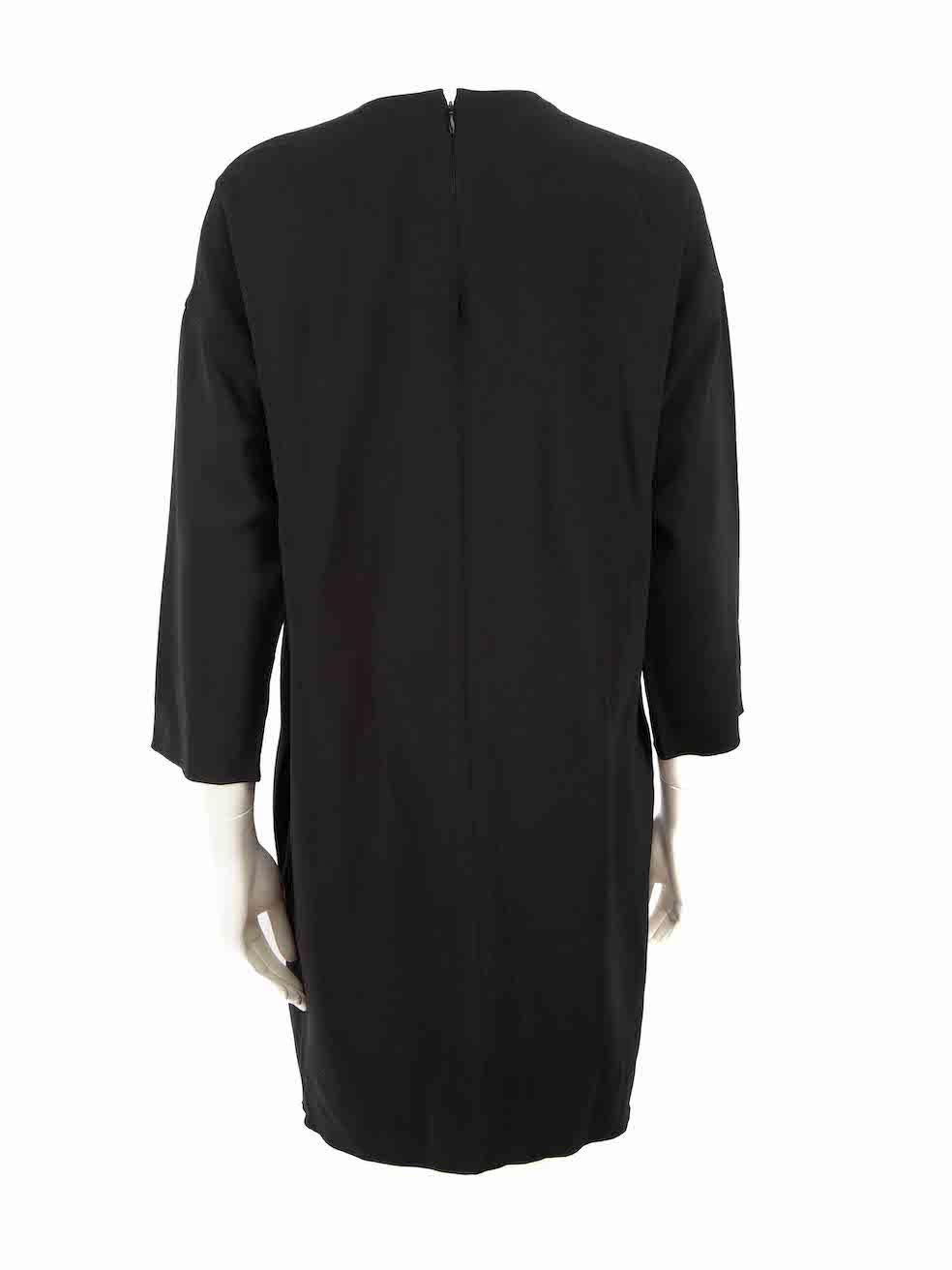 Céline Black Buttoned Shift Knee Length Dress Size L In Excellent Condition For Sale In London, GB