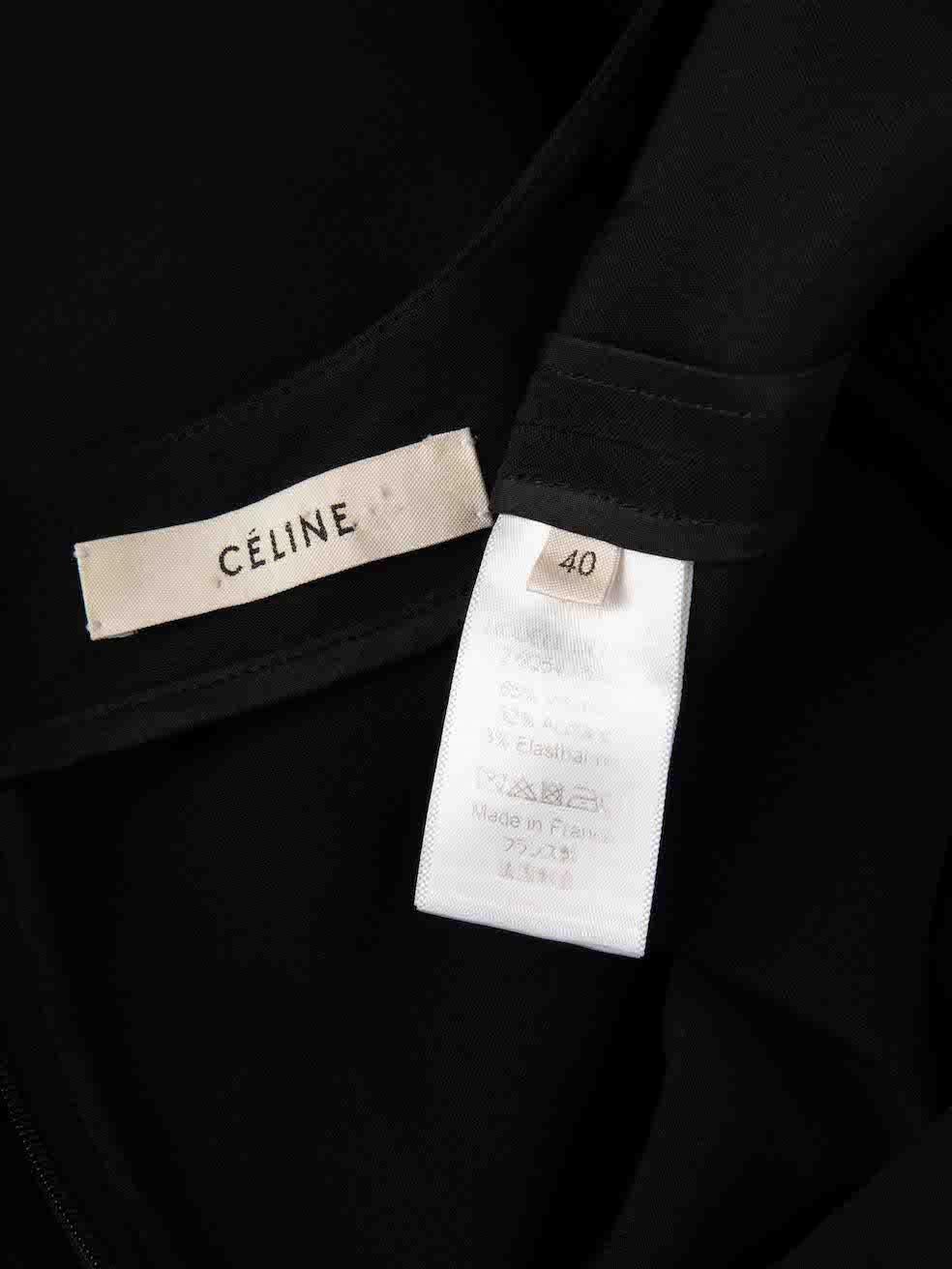 Céline Black Buttoned Shift Knee Length Dress Size L For Sale 2