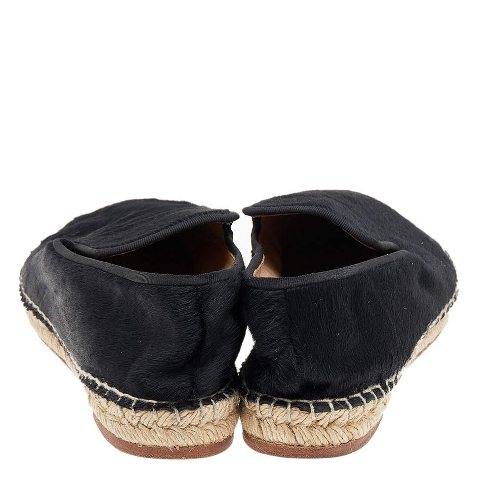 Celine Black Calf Hair Espadrille Flats Size 41 1