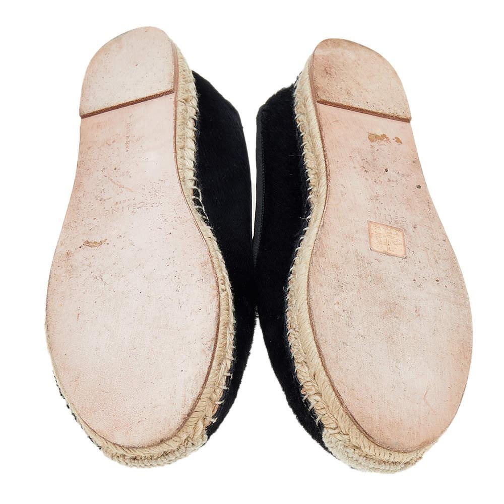 Celine Black Calf Hair Espadrille Flats Size 41 2