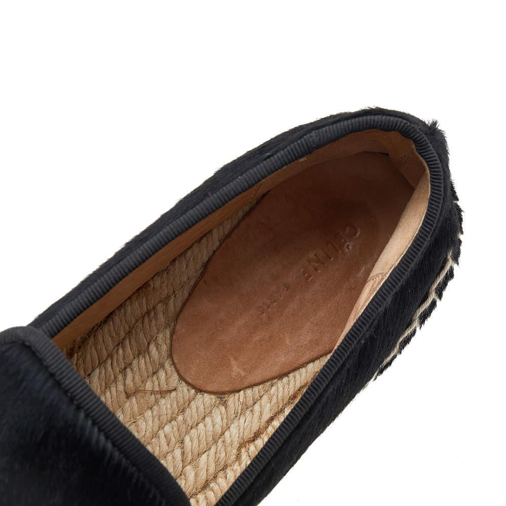 Celine Black Calf Hair Espadrille Flats Size 41 3