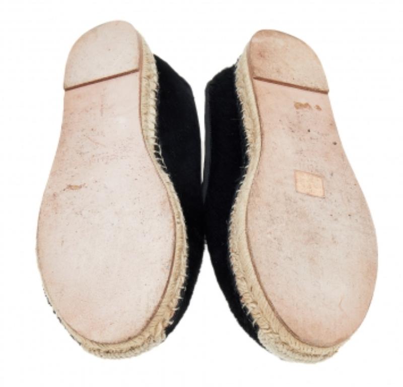 Celine Black Calf Hair Espadrille Flats Size 41 For Sale 3