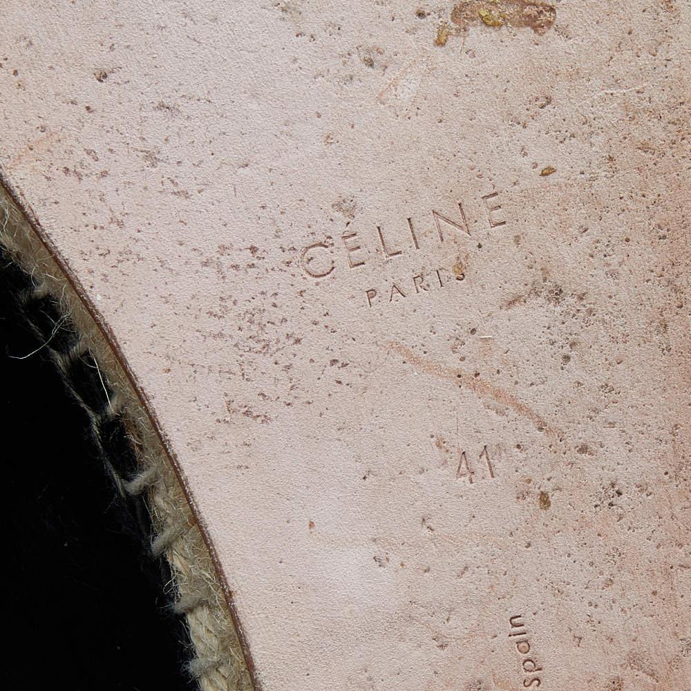 Celine Black Calf Hair Espadrille Flats Size 41 4