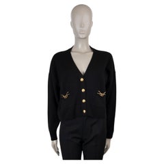 CELINE black cashmere 2024 CHAIN DETAILED Cardigan Sweater XS