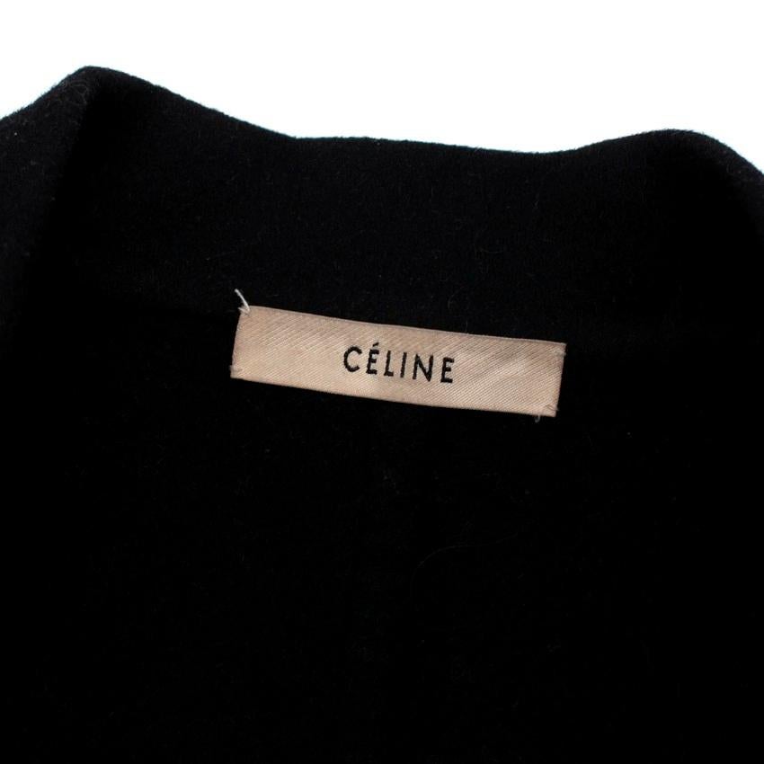 Celine Black Cashmere Blend Cocoon Coat For Sale 1