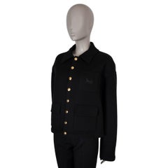 CELINE black cashmere DOUBLE FACE CARDIGAN Jacket 40 M