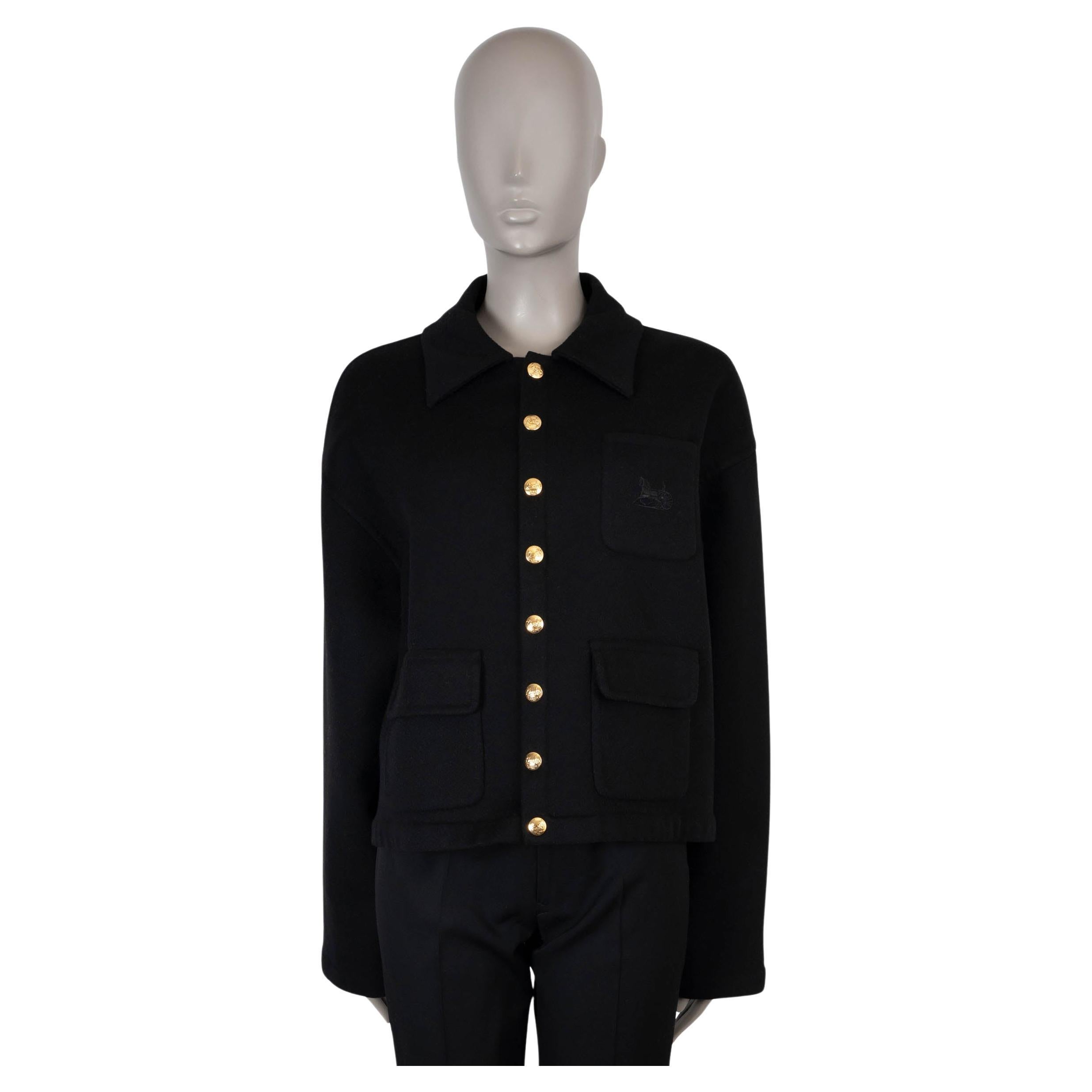 CELINE black cashmere DOUBLE FACE CARDIGAN Jacket 40 M For Sale
