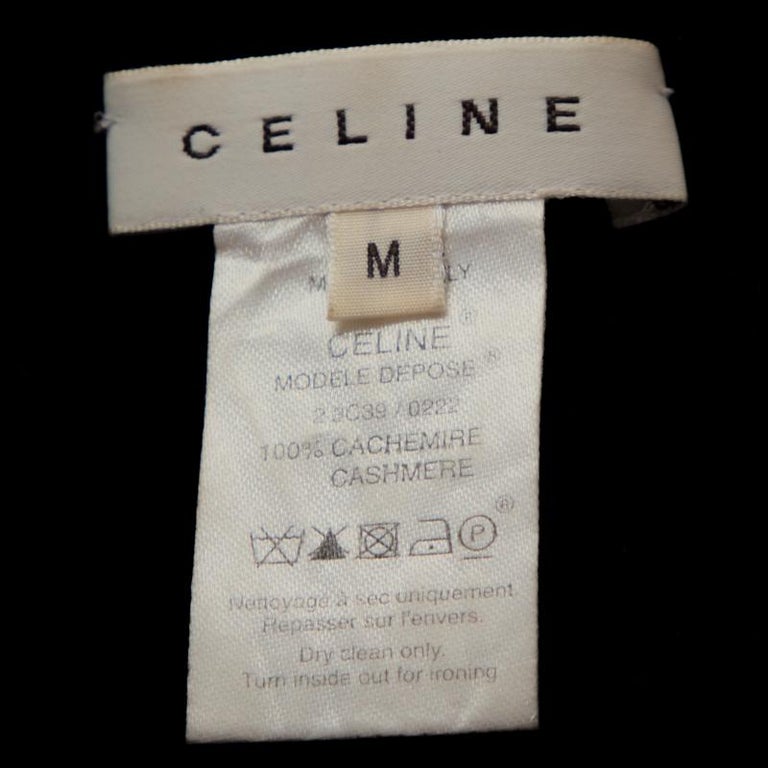 Celine Black Cashmere Knit Long Sleeve Top M For Sale at 1stDibs