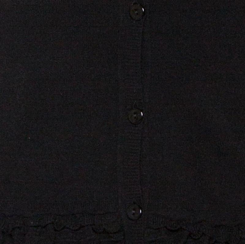 Celine Black Cashmere Knit Long Sleeve Top M 1