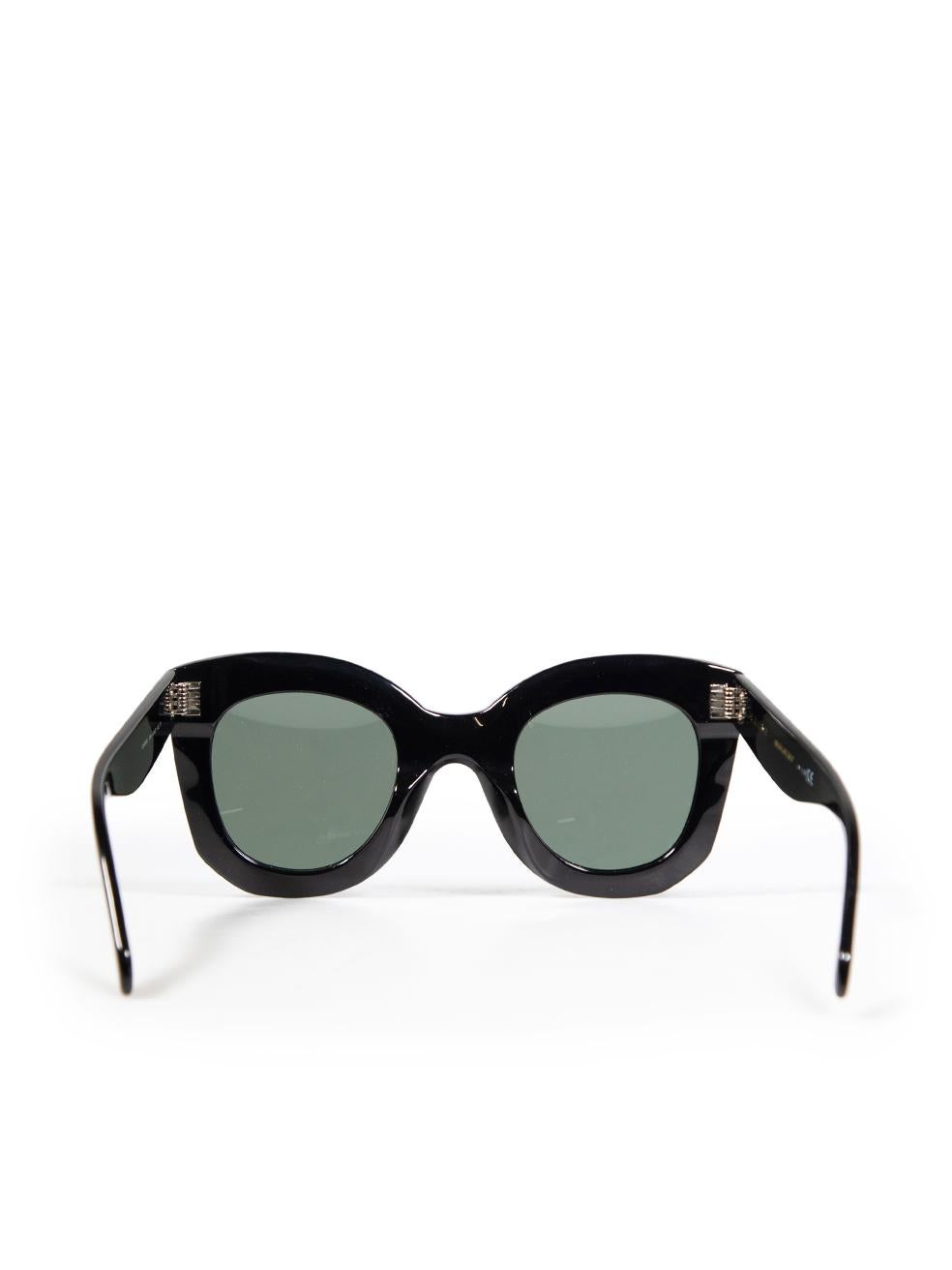 Céline Black Cat Eye Green Tinted Sunglasses In Good Condition In London, GB