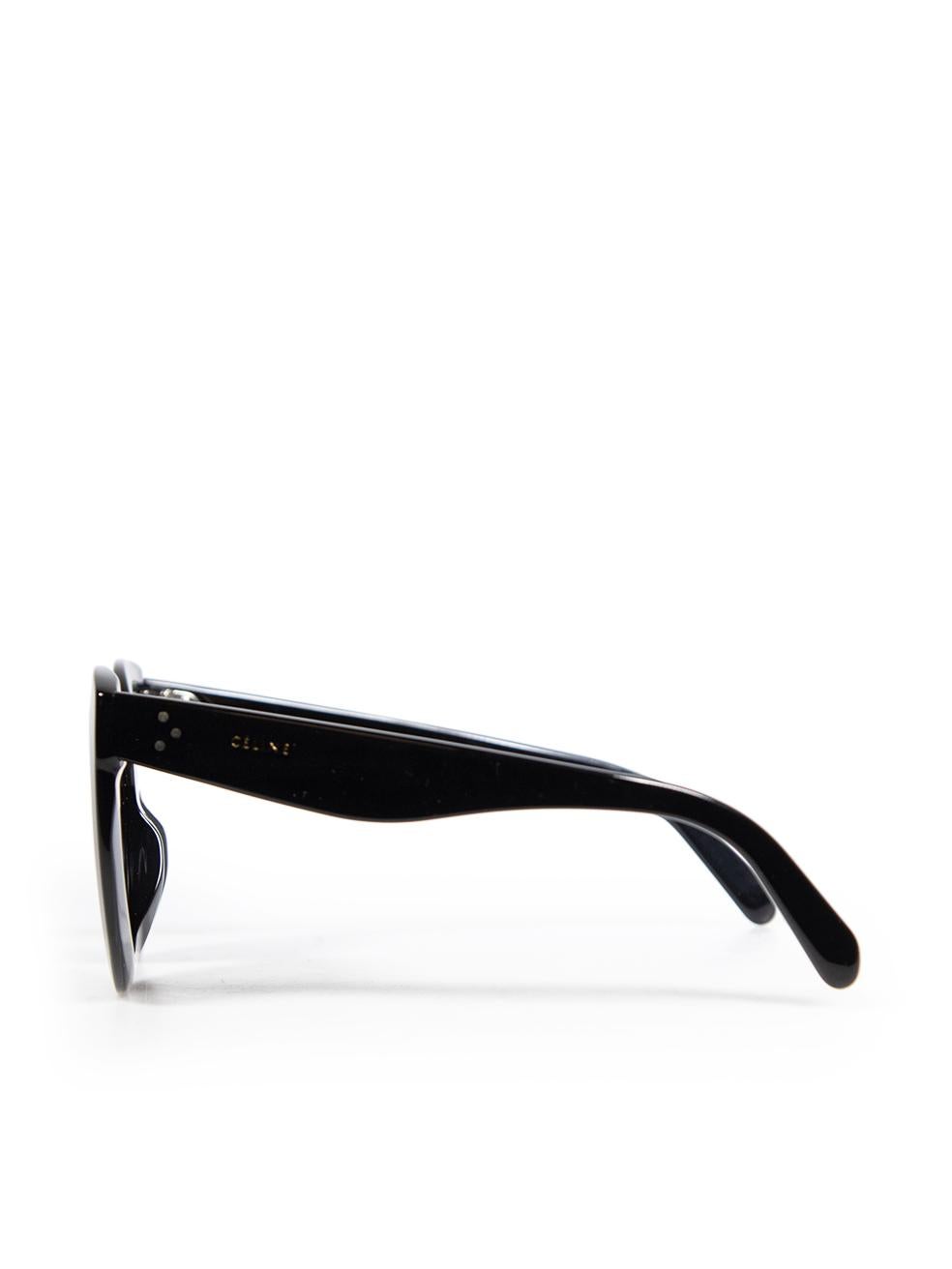 Women's Céline Black Cat Eye Green Tinted Sunglasses