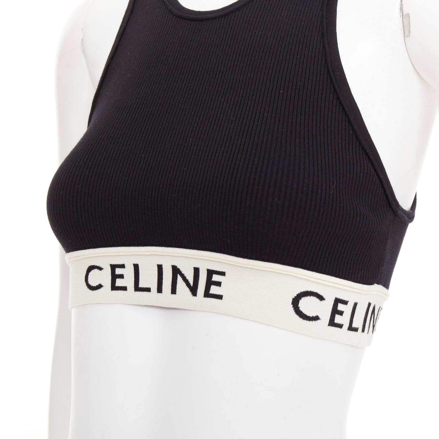 Sujetador de cuello redondo con logotipo de canalé en mezcla de algodón negro de CELINE S Lisa Blackpink
Referencia: YIKK/A00287
Marca: Celine
Diseñador: Hedi Slimane
Visto en: Lisa Blackpink
Material: Algodón, mezcla
Color: Negro, Crema
Patrón: