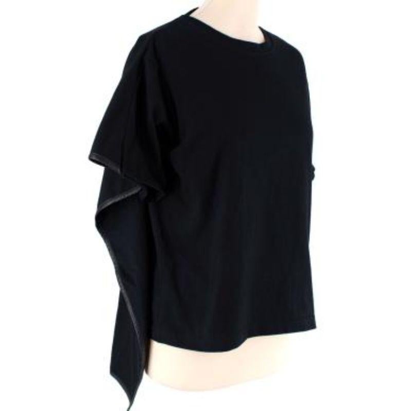 Celine black cotton cape-back T-shirt In Excellent Condition For Sale In London, GB