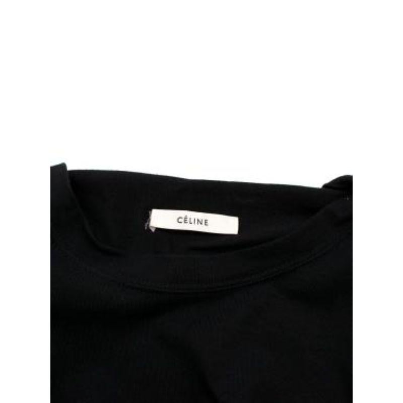 Celine black cotton cape-back T-shirt For Sale 3