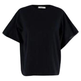Celine black cotton cape-back T-shirt For Sale