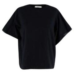 Celine black cotton cape-back T-shirt