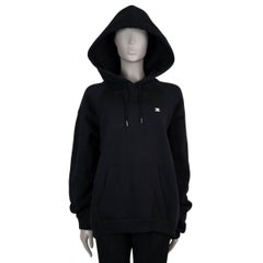 CELINE black cotton TRIOMPHE FLEECE HOODIE Sweater XL