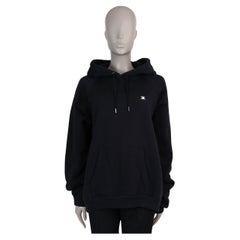 CELINE black cotton TRIOMPHE FLEECE HOODIE Sweater XL