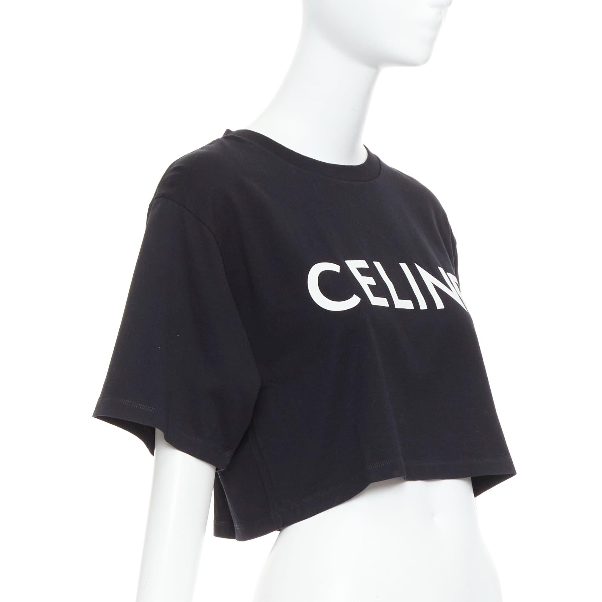 Celine black cotton white big logo crop casual crew neck tshirt S
Référence : LNKO/A02542
Marque : Celine
Designer : Hedi Slimane
Matériau : Coton
Couleur : Noir, Whiting
Motif : Solide
Fermeture : Pull-over
Fabriqué en : Italie

CONDITION