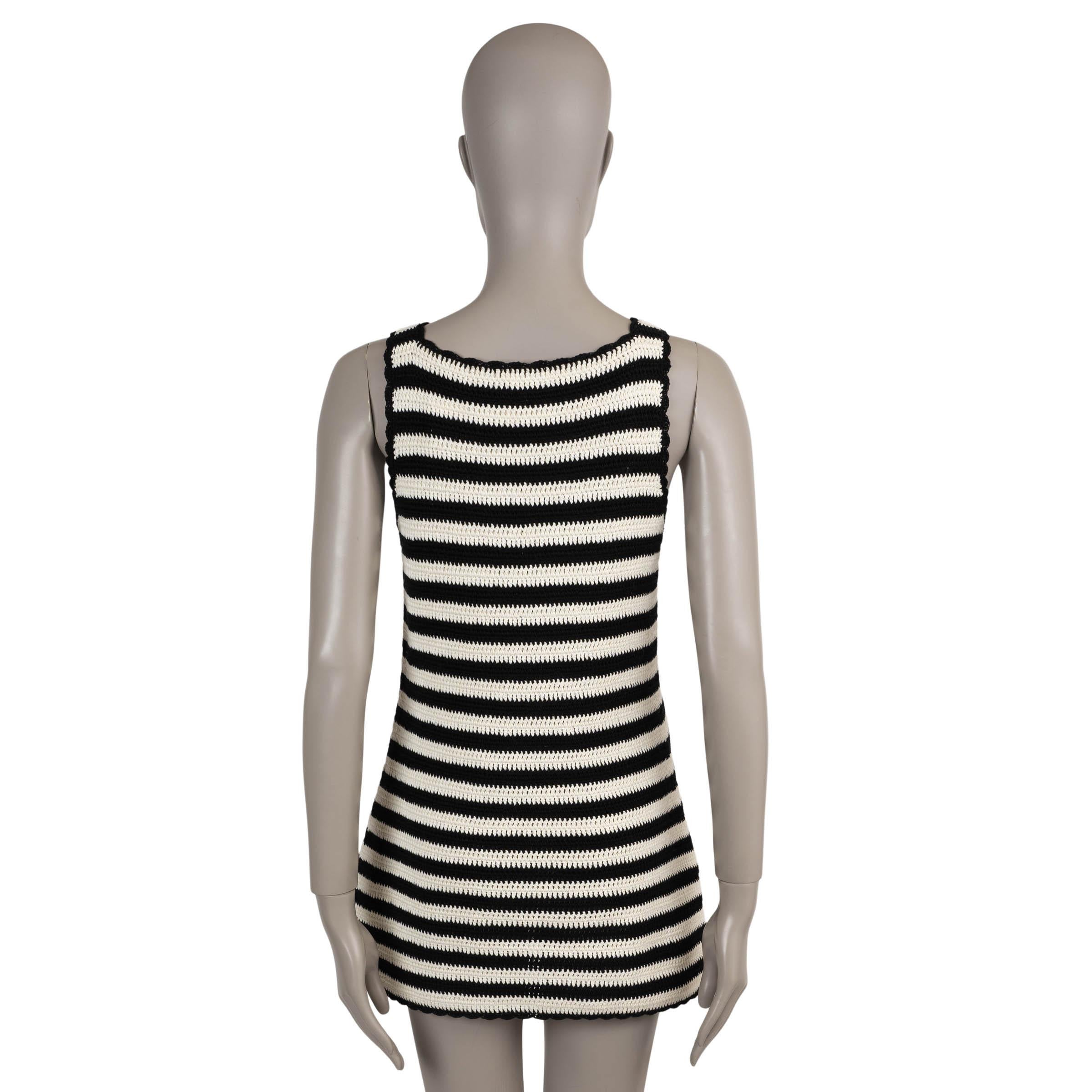 CELINE negro y crema algodón 2024 TRIOMPHE CROCHET MINI Vestido S Negro en venta