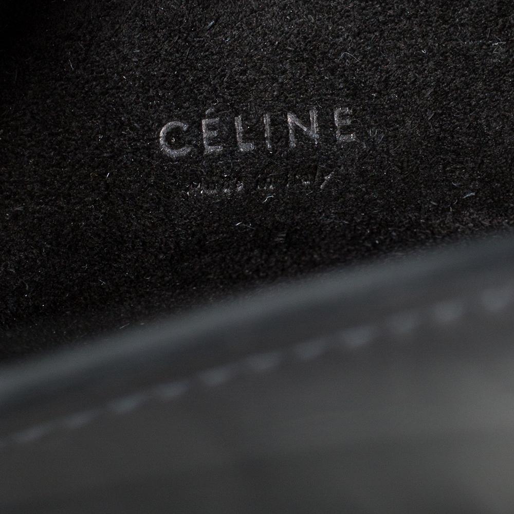 Celine Black Croc Embossed Leather Medium Phantom Luggage Tote For Sale 3