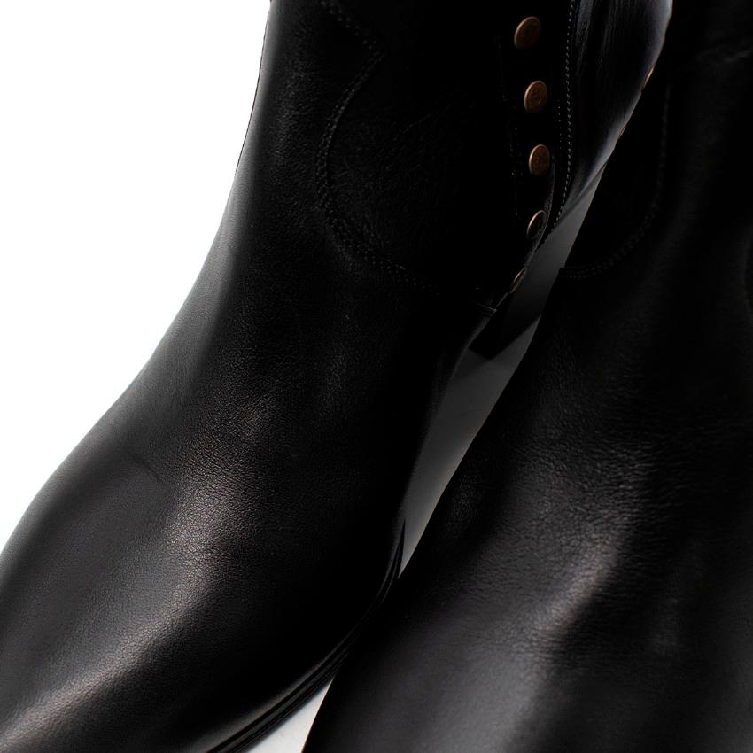 Celine Black Cubaine Calfskin Block Heeled Ankle Boot For Sale 1