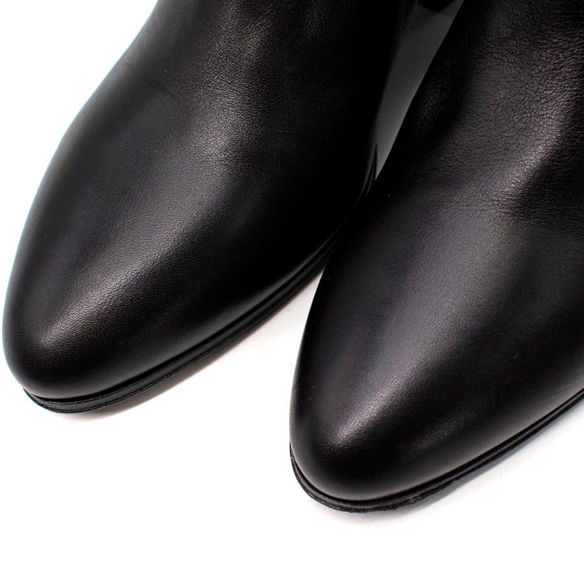 Celine Black Cubaine Calfskin Block Heeled Ankle Boot For Sale 2