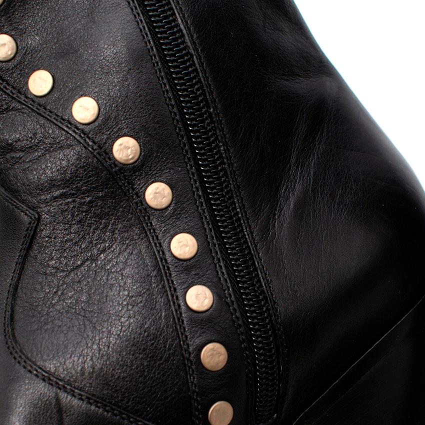 Celine Black Cubaine Calfskin Block Heeled Ankle Boot For Sale 3