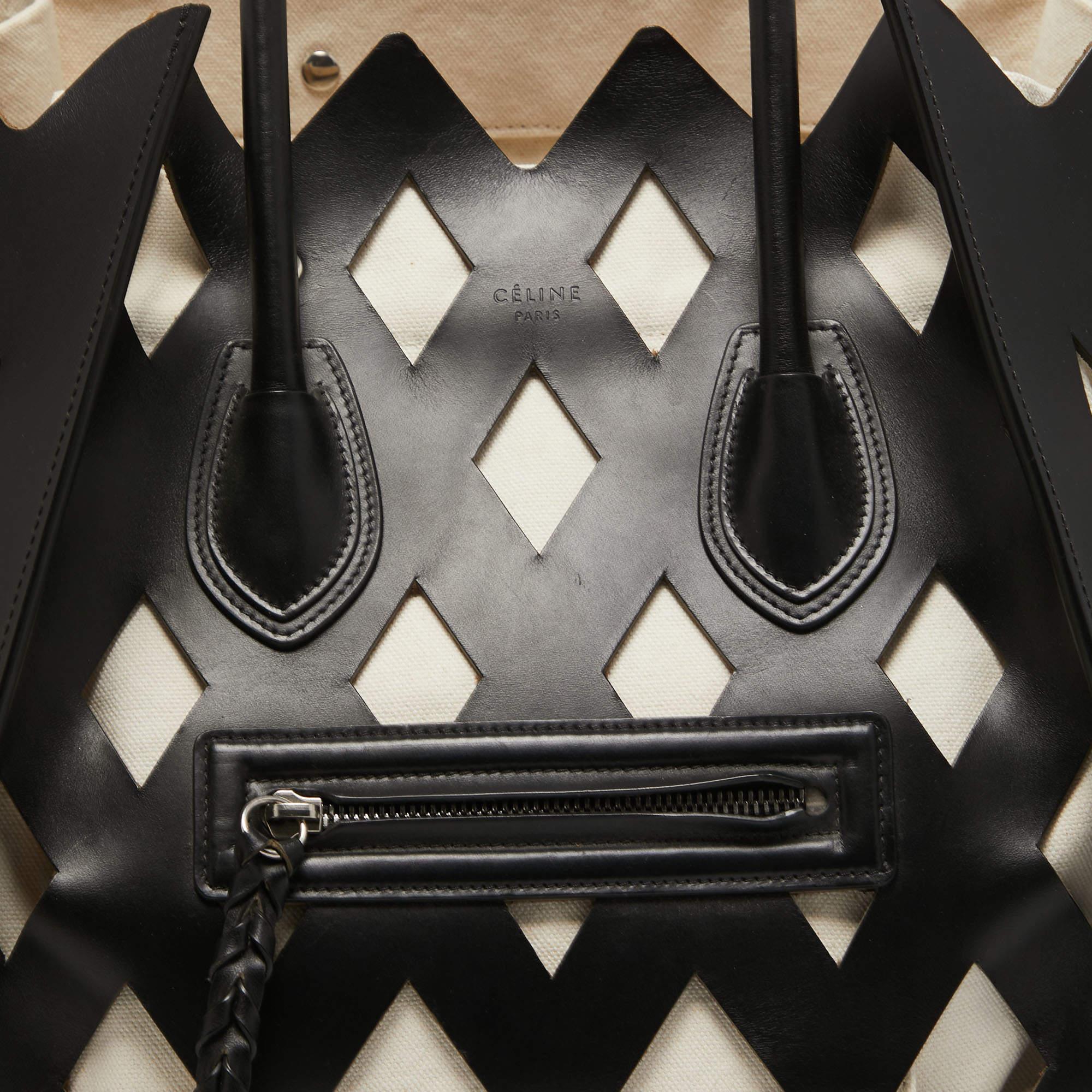 Celine Black Cutout Leather Medium Phantom Luggage Tote 7
