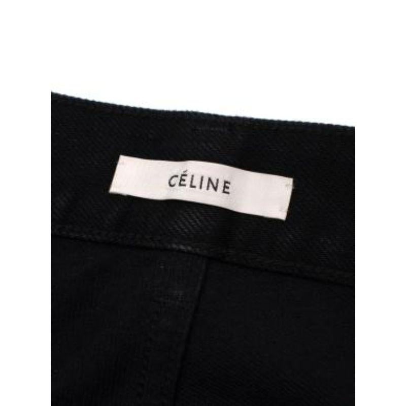 Celine Black Denim Freyed Hem Straight Leg Jeans For Sale 1