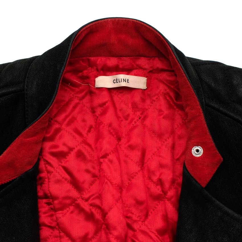 celine red leather jacket