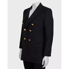 Celine Black Double-Breasted Wool Jacket IT40/S
