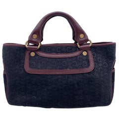 Celine C Macadam Boogie Tasche Tote Handtasche aus Wildleder mit schwarzer Prägung