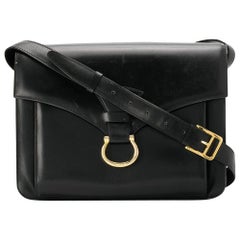Vintage Céline Black Foldover Top Shoulder Bag