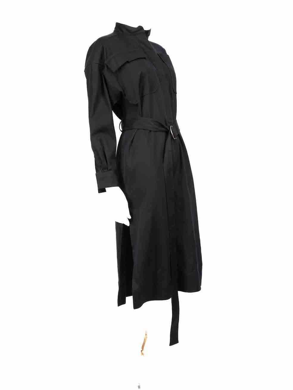 CONDITION is Very good. Minimal wear to dress is evident. Minimal discolouration to the back and front bottom area on this used Céline designer resale item.
 
 
 
 Details
 
 
 Black
 
 Cotton
 
 Shirt dress
 
 Long sleeves
 
 Buttoned cuffs
 
