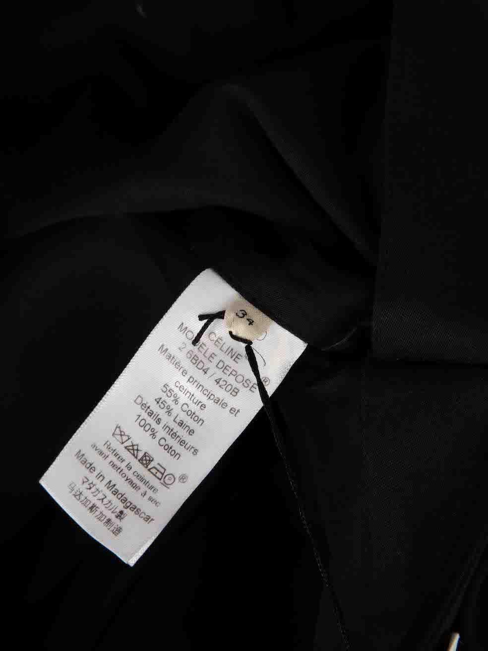 Céline Black Front Pocket Belted Midi Shirt Dress Size XS 2