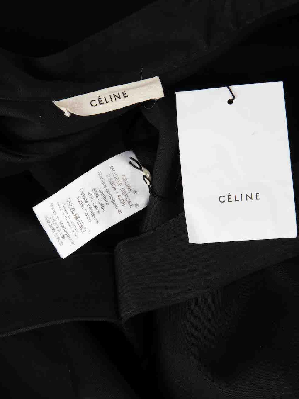 Céline Black Front Pocket Belted Midi Shirt Dress Size XS For Sale 3
