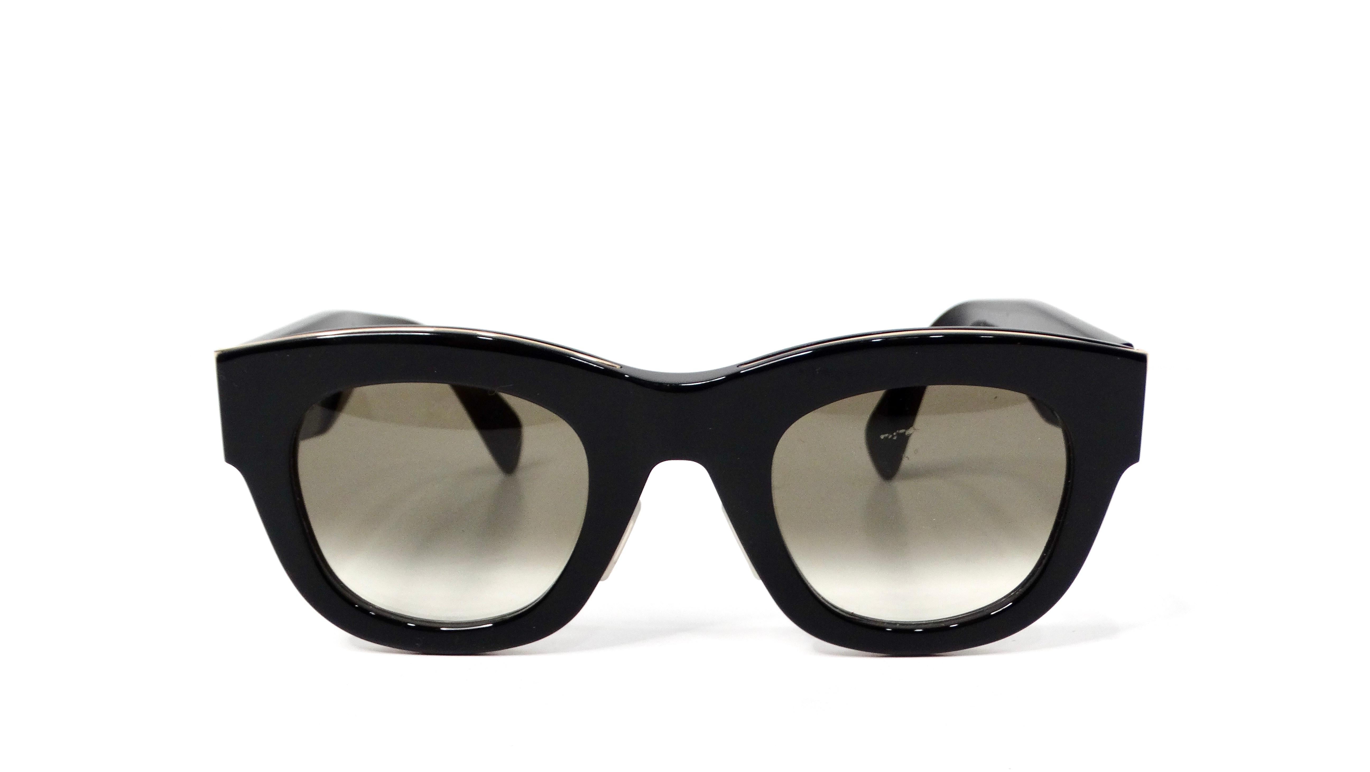 Discover refined elegance with the Celine Black & Gold-Tone Wayfarer CL40195 Gradient Tinted Lens Sunglasses. Crafted in Italy, these sunglasses embody a minimalist and understated aesthetic, making them a timeless accessory for any fashion-forward