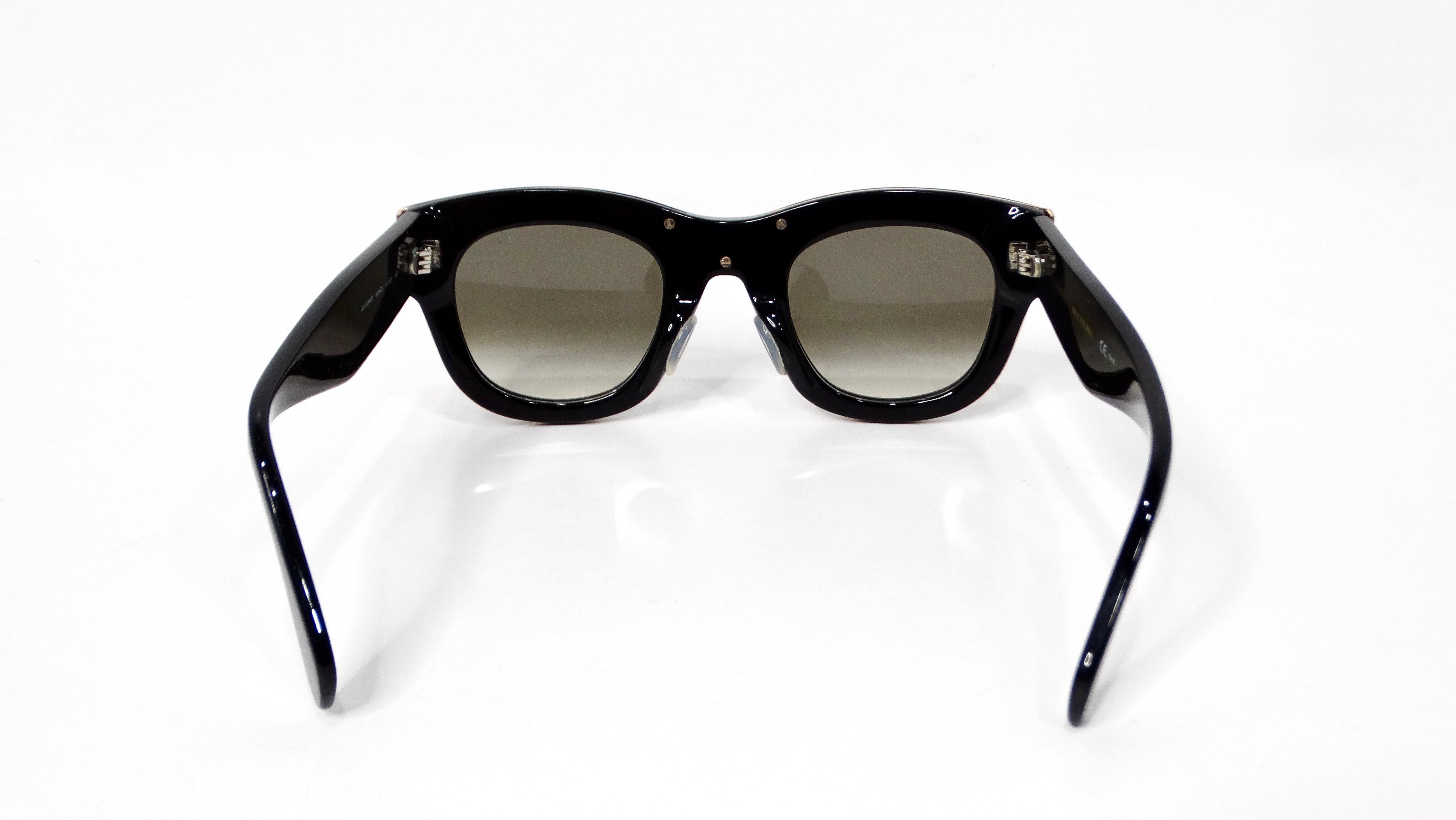 Celine Black & Gold-Tone Wayfarer CL40195 Gradient Tinted Lens Sunglasses 1