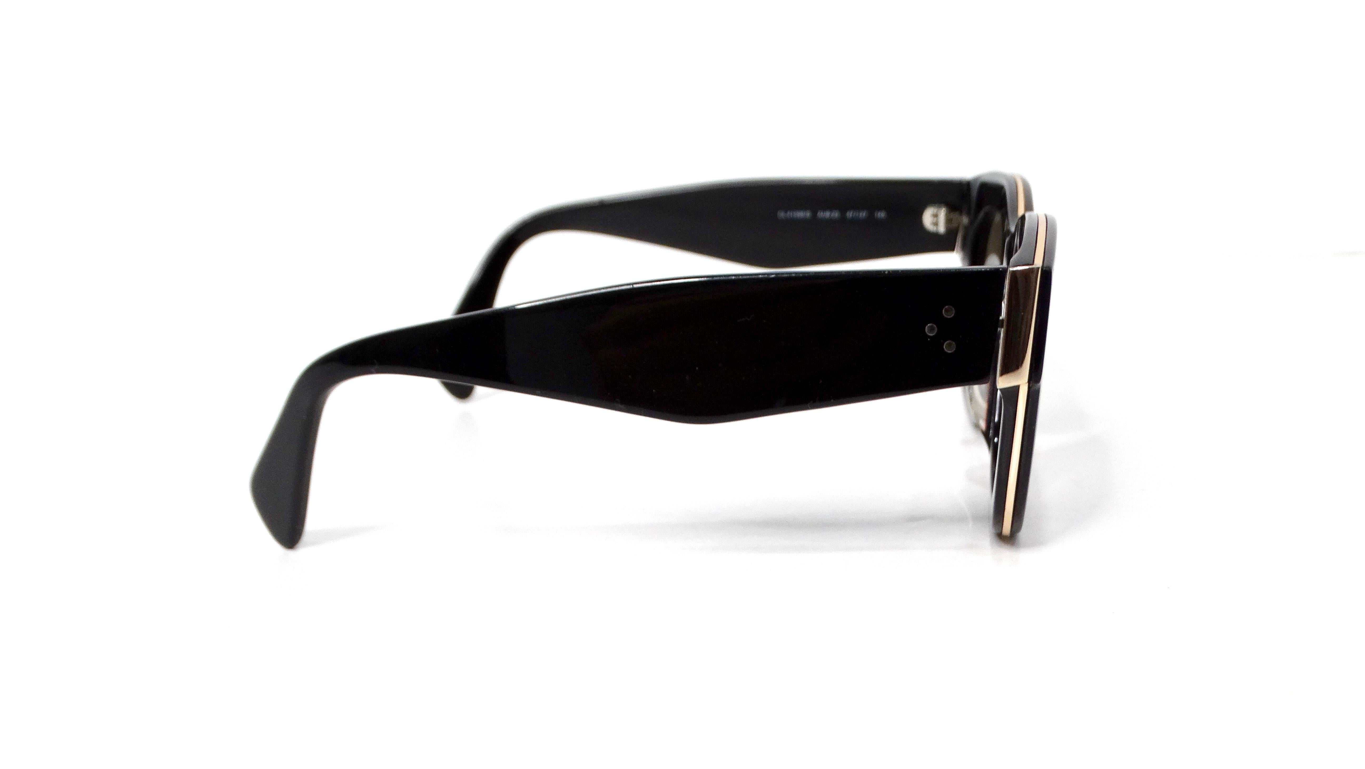 Celine Black & Gold-Tone Wayfarer CL40195 Gradient Tinted Lens Sunglasses 4